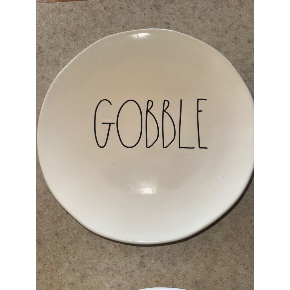 Set of 4 Rae Dunn Artisan Collection By Magenta “Gobble” Dinner Plates - Picture 5 of 11